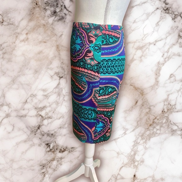 Plenty by Tracy Reese Purple Multicolor ‘Paisley Pencil Skirt’ Size 2 Petite - Picture 8 of 15